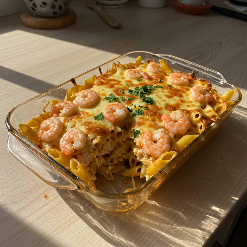 Shrimp Scampi Pasta Bake