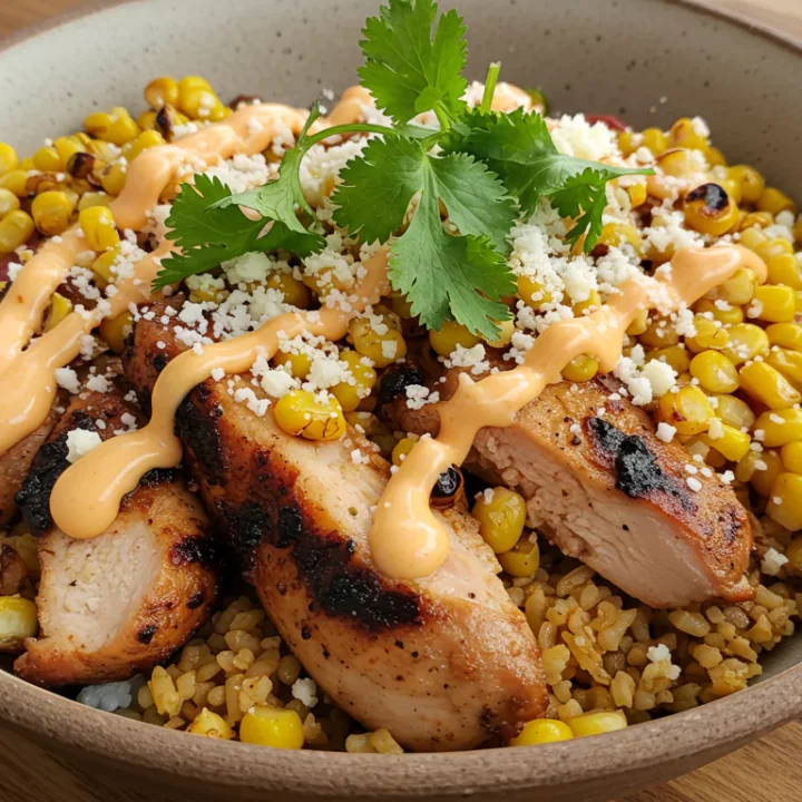 Street Corn Chicken Rice Bowl