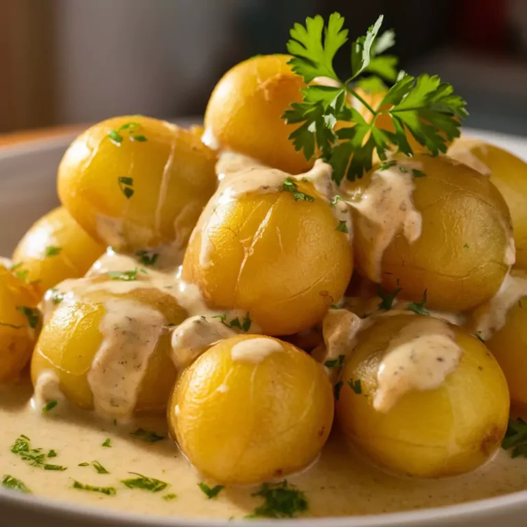 Creamy Garlic Sauce Baby Potatoes