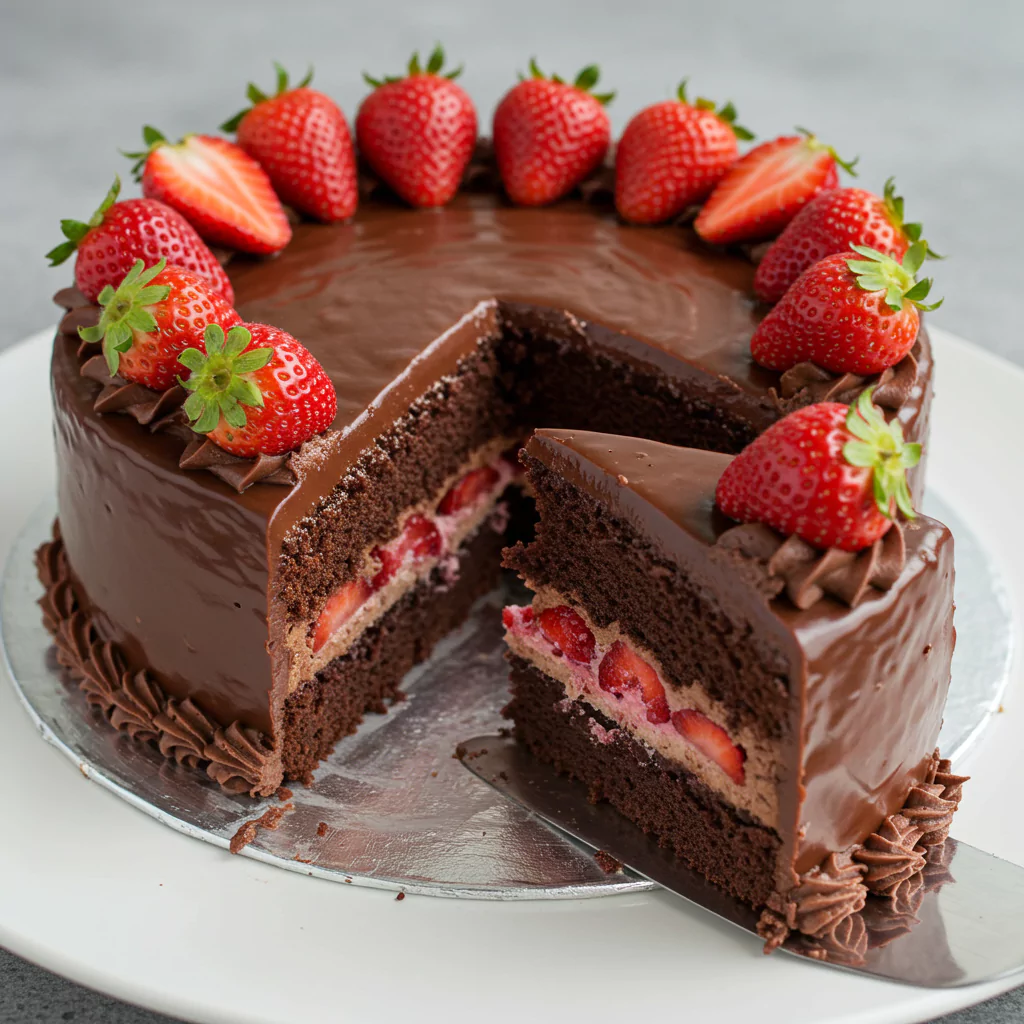 Chocolate Cake with Strawberries: Easy Recipe