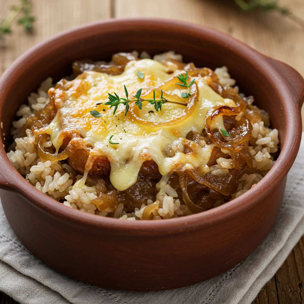 Rice with French Onion Soup Recipe: Easy Bake!
