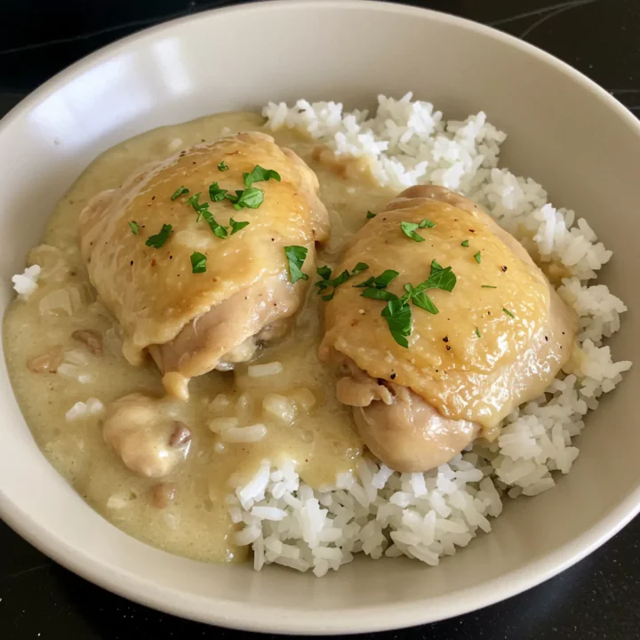 smothered chicken and rice