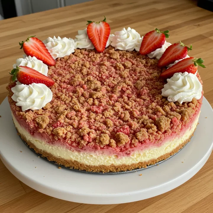 strawberry crunch cheesecake