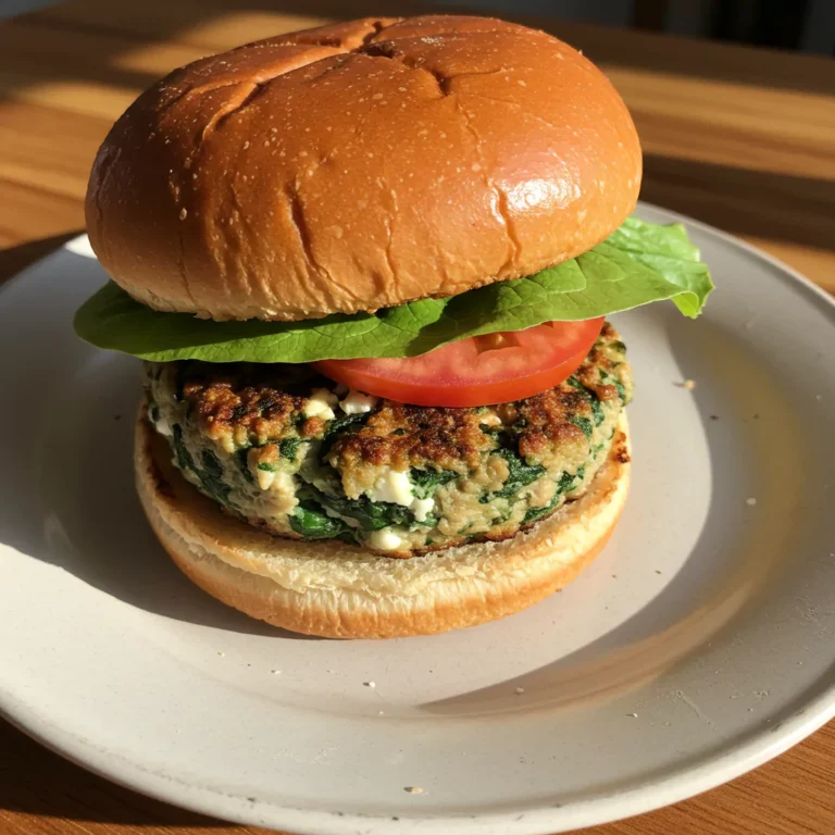 Chicken Burgers with Feta Cheese and Spinach