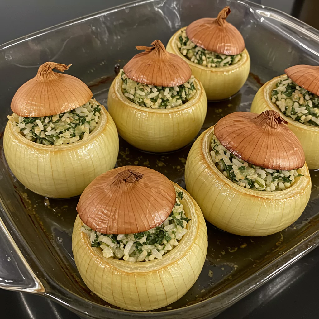 Greek Stuffed Onions