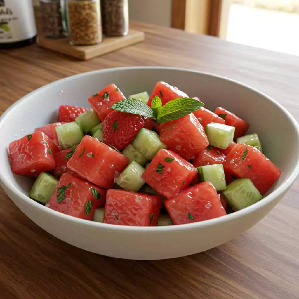 Strawberry Watermelon Cucumber Salad