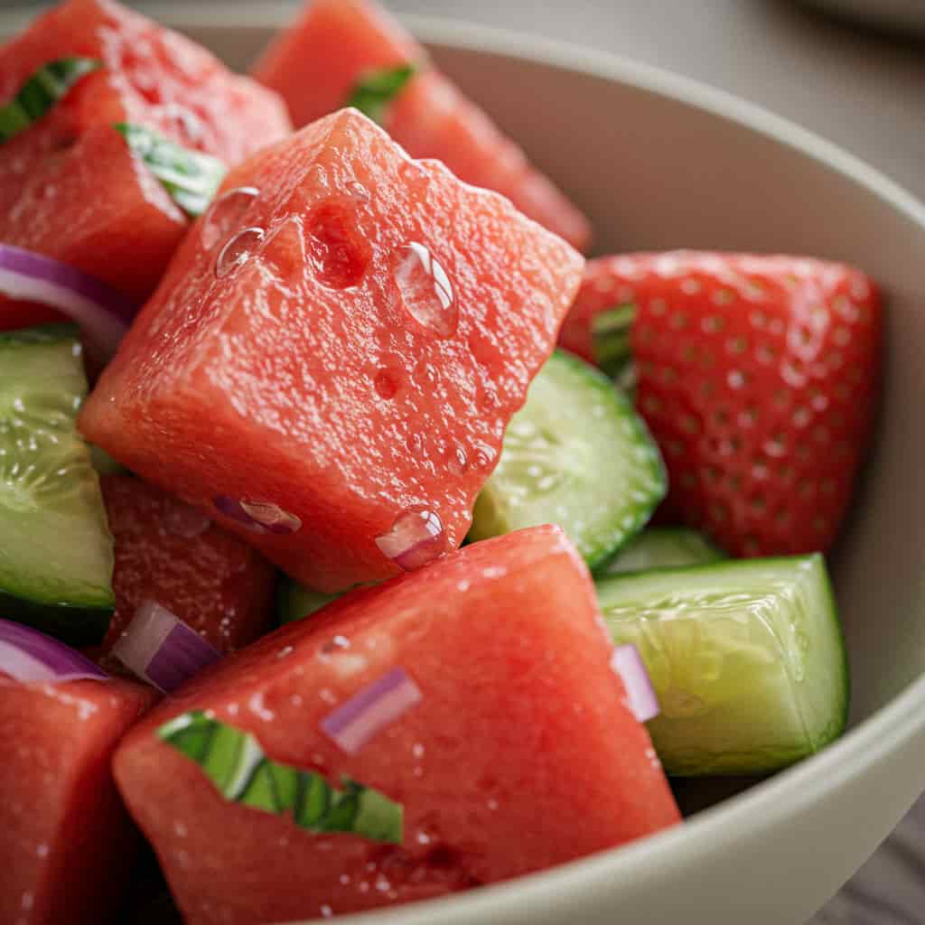 Strawberry Watermelon Cucumber Salad