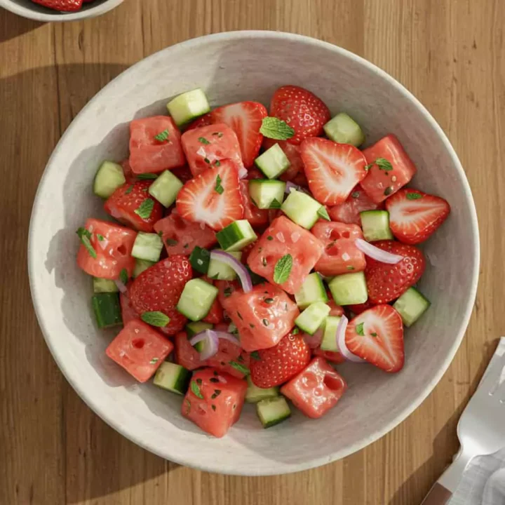 Strawberry Watermelon Cucumber Salad