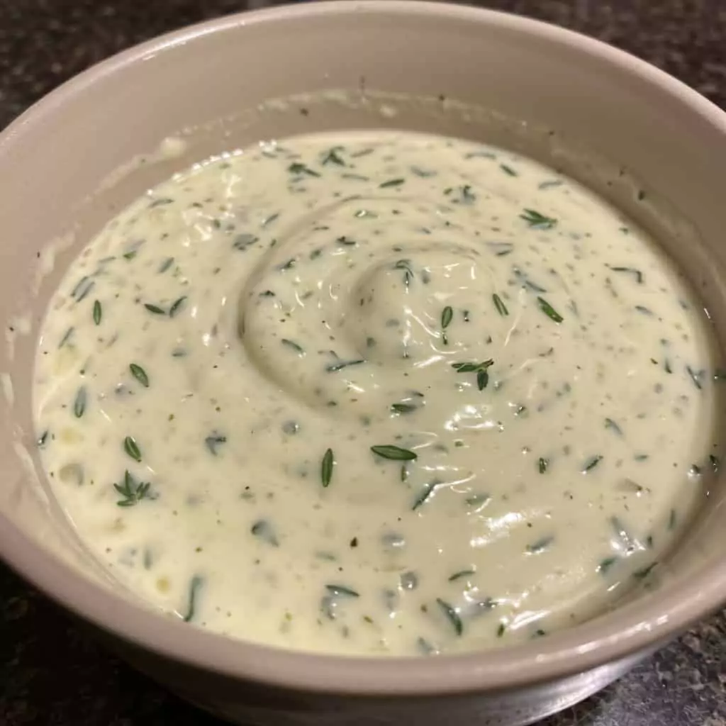 creamy herb sauce with thyme