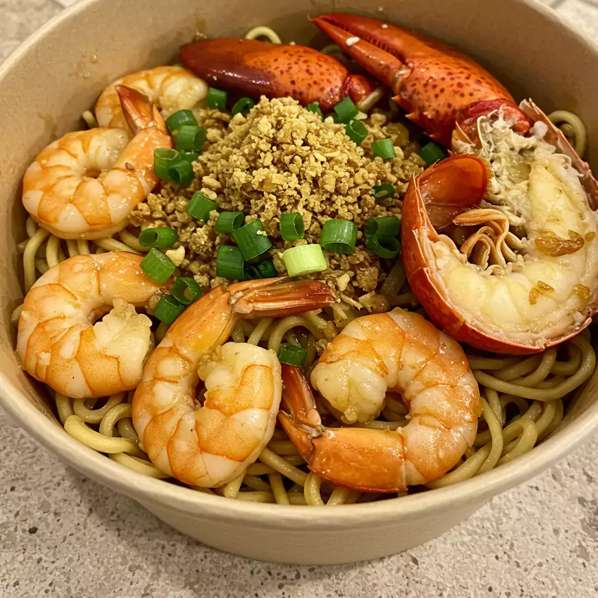 garlic butter shrimp & lobster ramen
