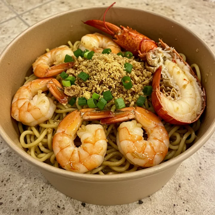 garlic butter shrimp & lobster ramen