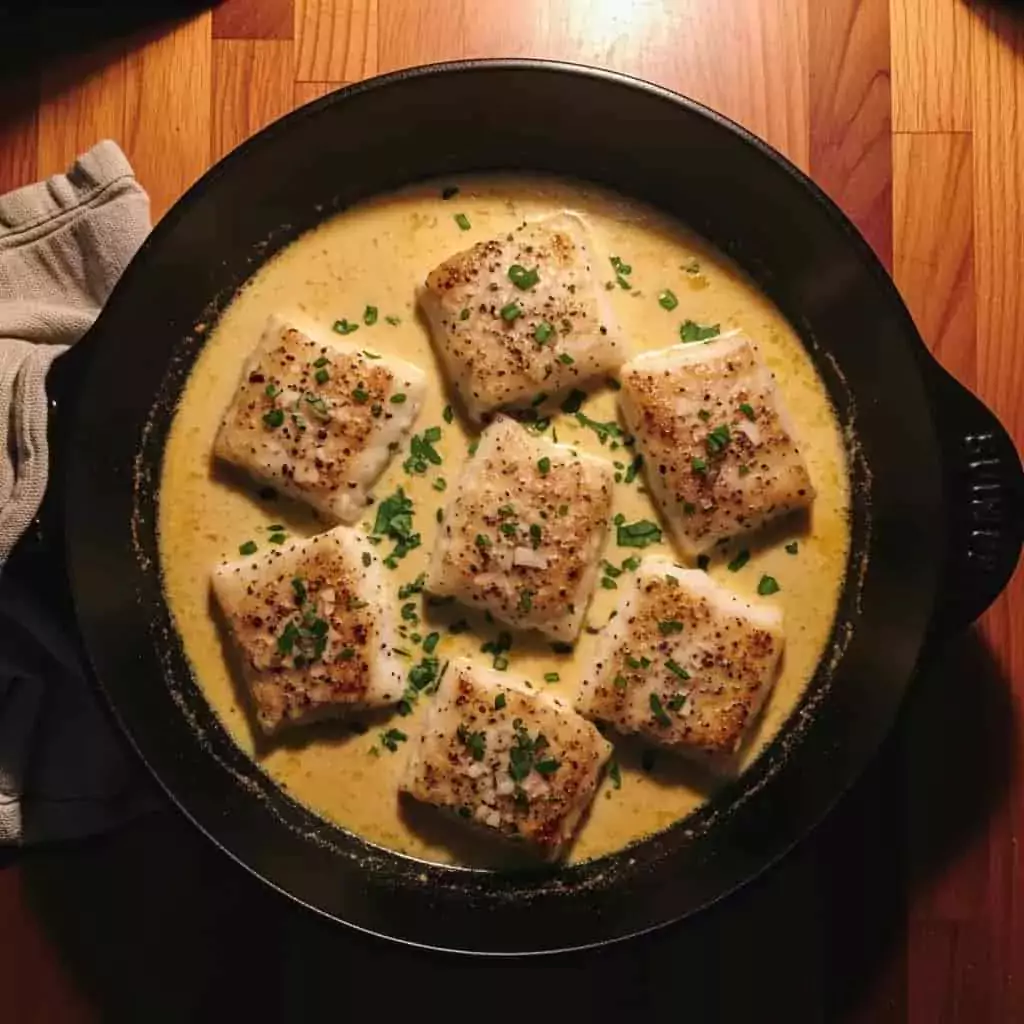 Baked Cod in Coconut Lemon Cream Sauce