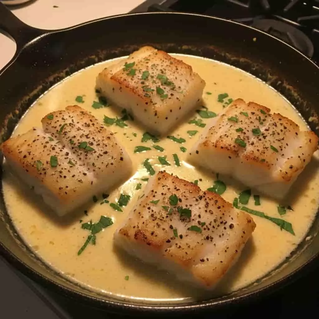 Baked Cod in Coconut Lemon Cream Sauce
