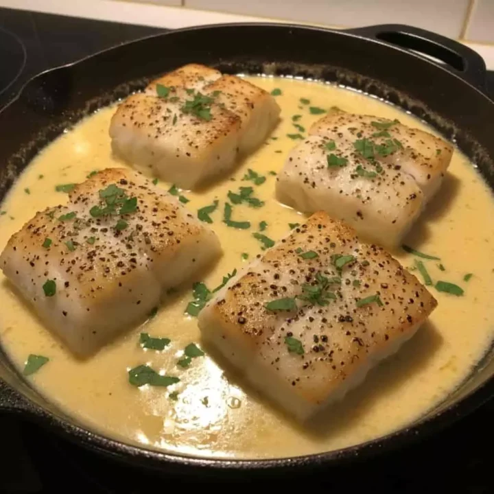 Baked Cod in Coconut Lemon Cream Sauce