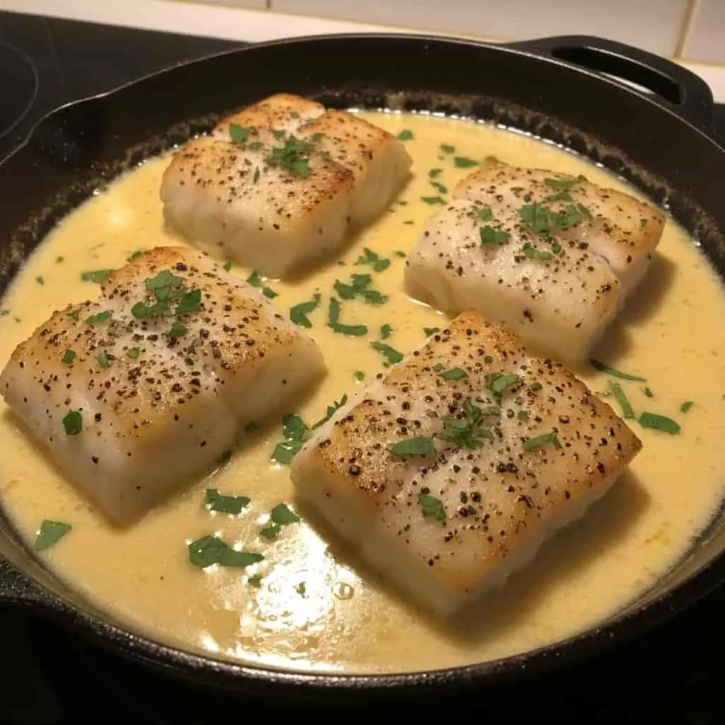 Baked Cod in Coconut Lemon Cream Sauce