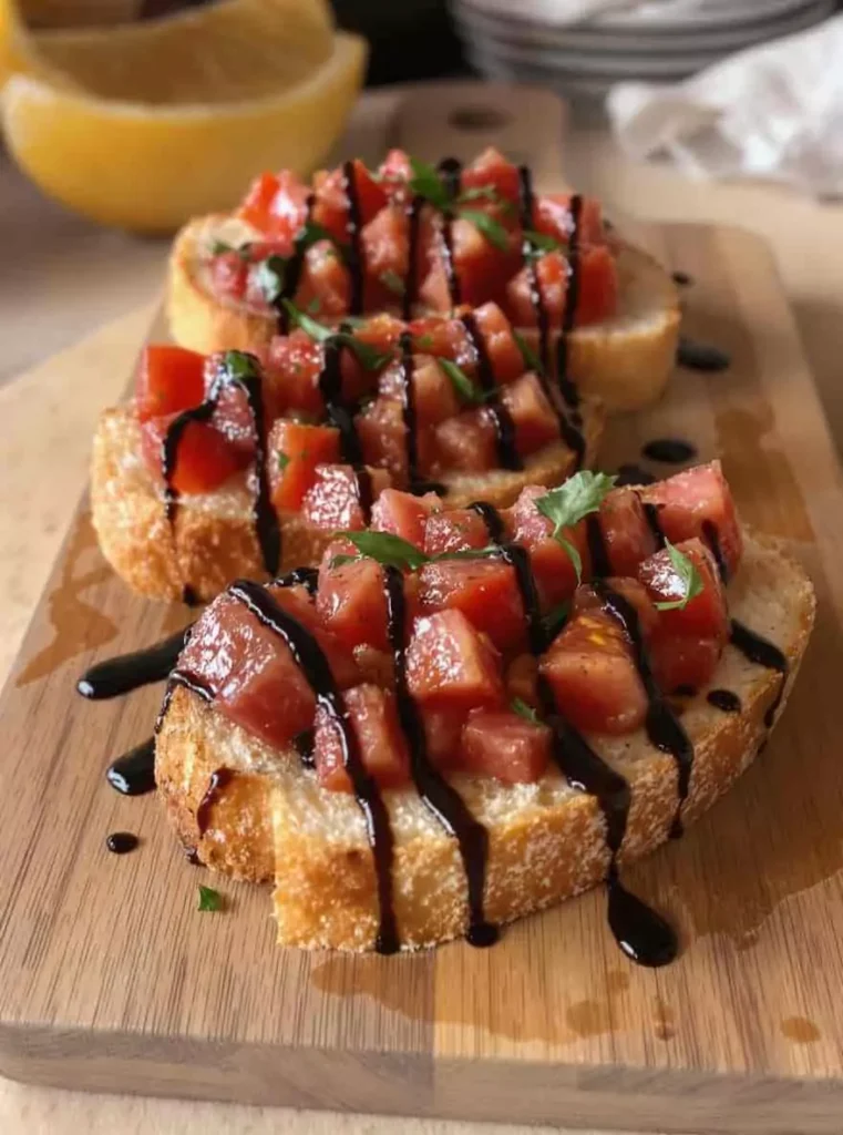 Easy Bruschetta with Balsamic Glaze