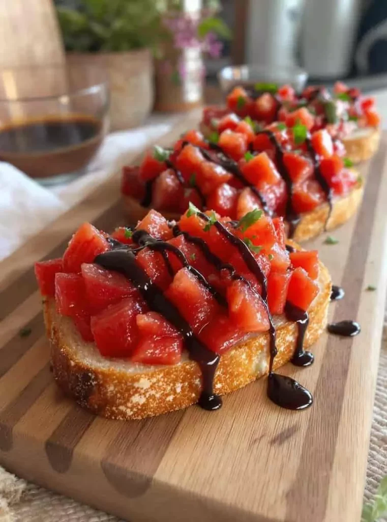 Easy Bruschetta with Balsamic Glaze
