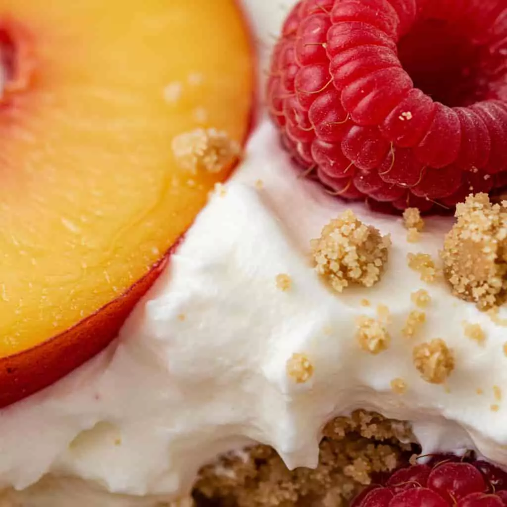 Peach Cobbler Cheesecake Fruit Salad