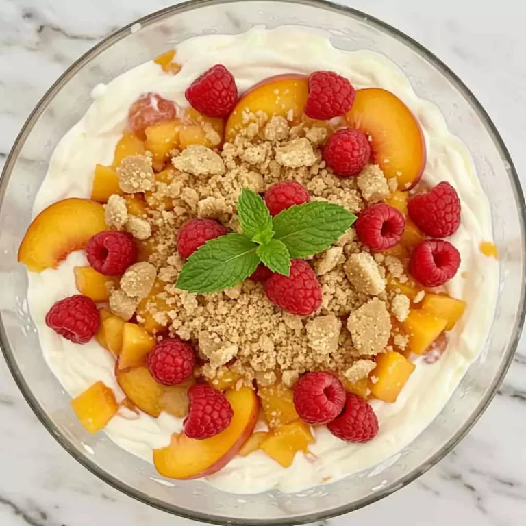 Peach Cobbler Cheesecake Fruit Salad