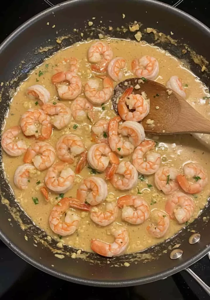 Creamy Garlic Shrimp Over Mashed Potatoes