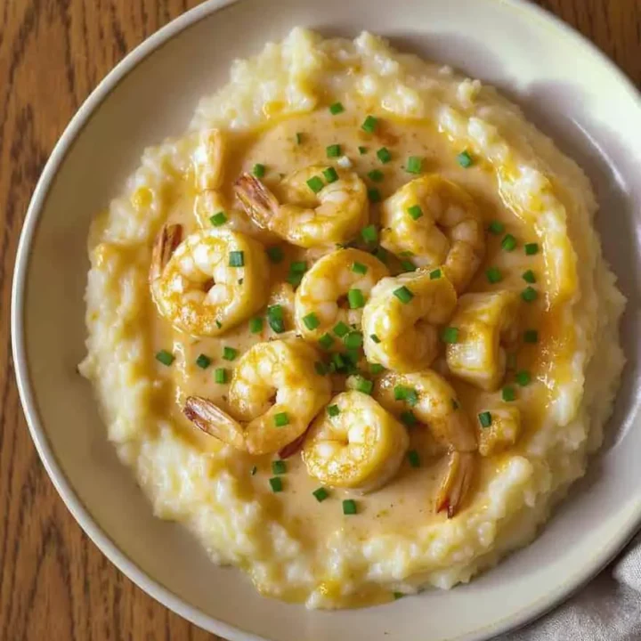 Creamy Garlic Shrimp Over Mashed Potatoes
