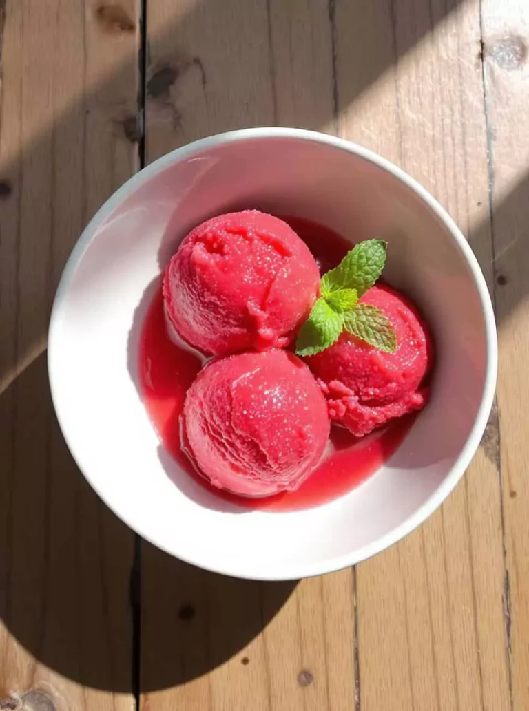 Homemade Strawberry Sorbet