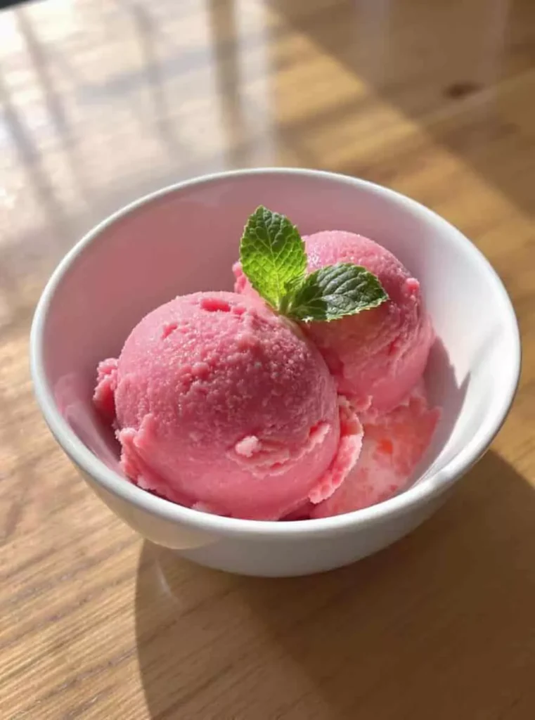 Homemade Strawberry Sorbet