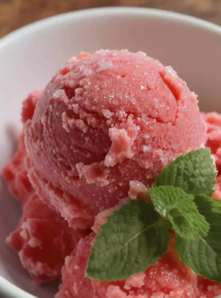 Homemade Strawberry Sorbet