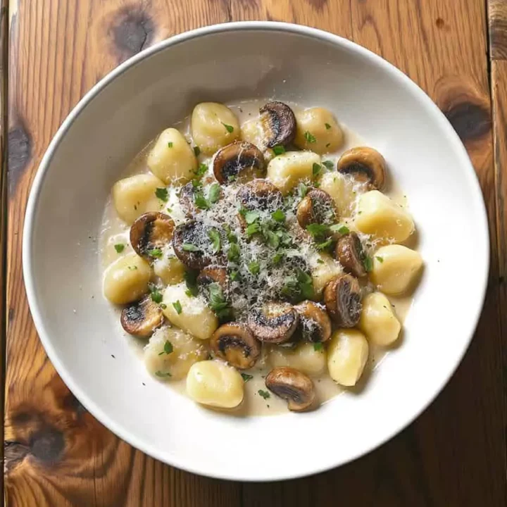 Mushroom Gnocchi in Herby Cream Sauce
