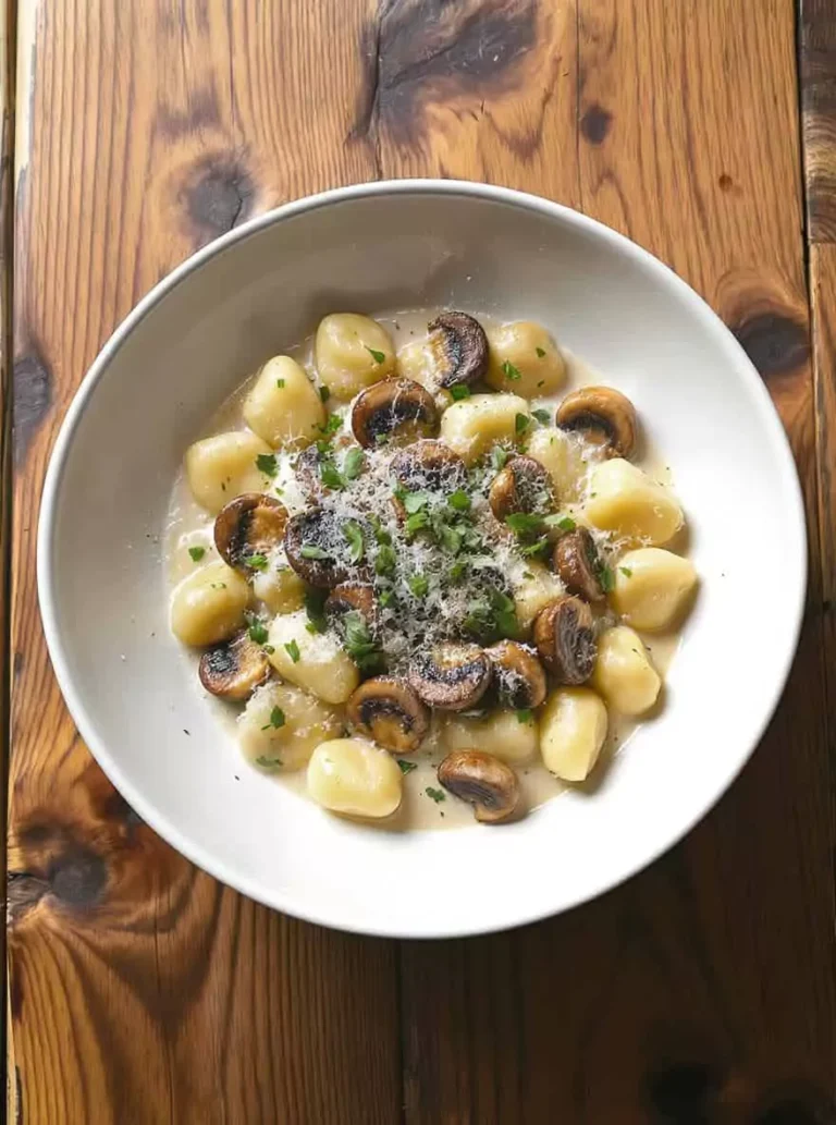 Mushroom Gnocchi in Herby Cream Sauce
