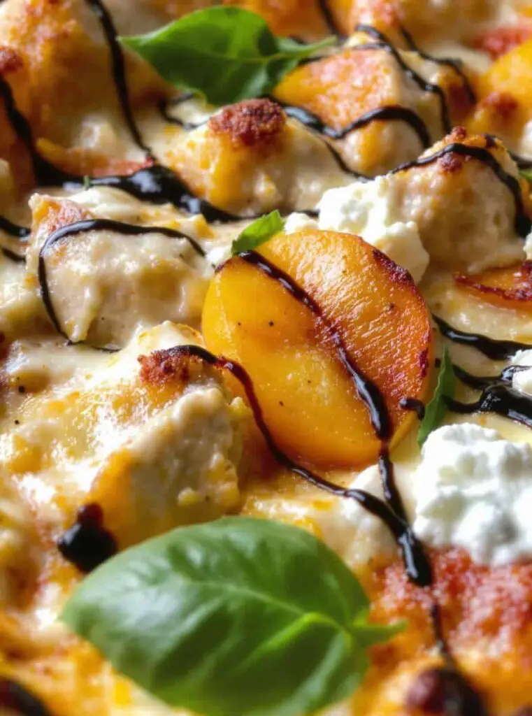 Chicken Peach Ricotta Pizza