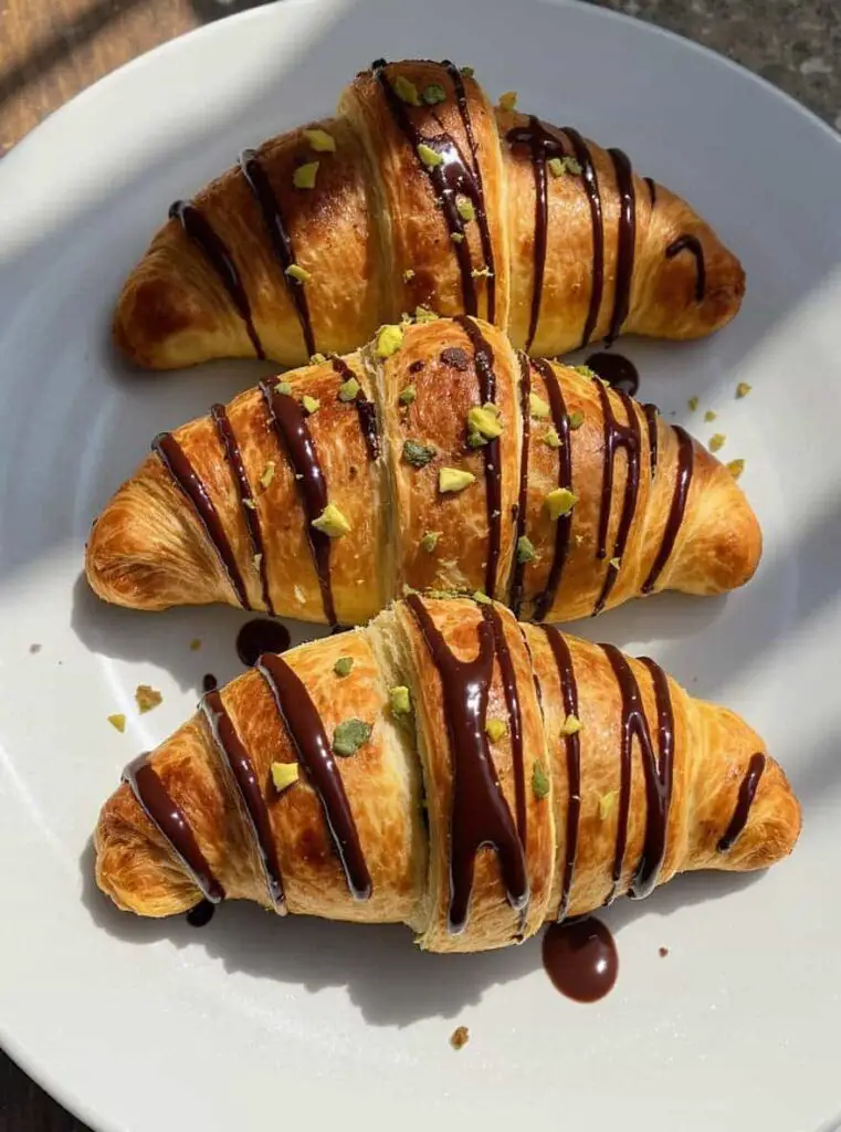 Pistachio Chocolate Croissants
