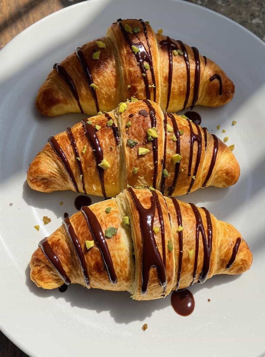 Pistachio Chocolate Croissants