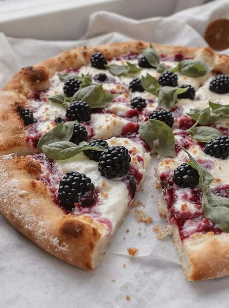 blackberry basil ricotta pizza