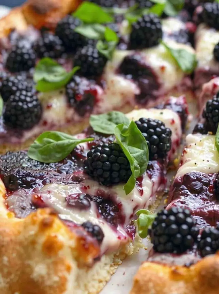 blackberry basil ricotta pizza