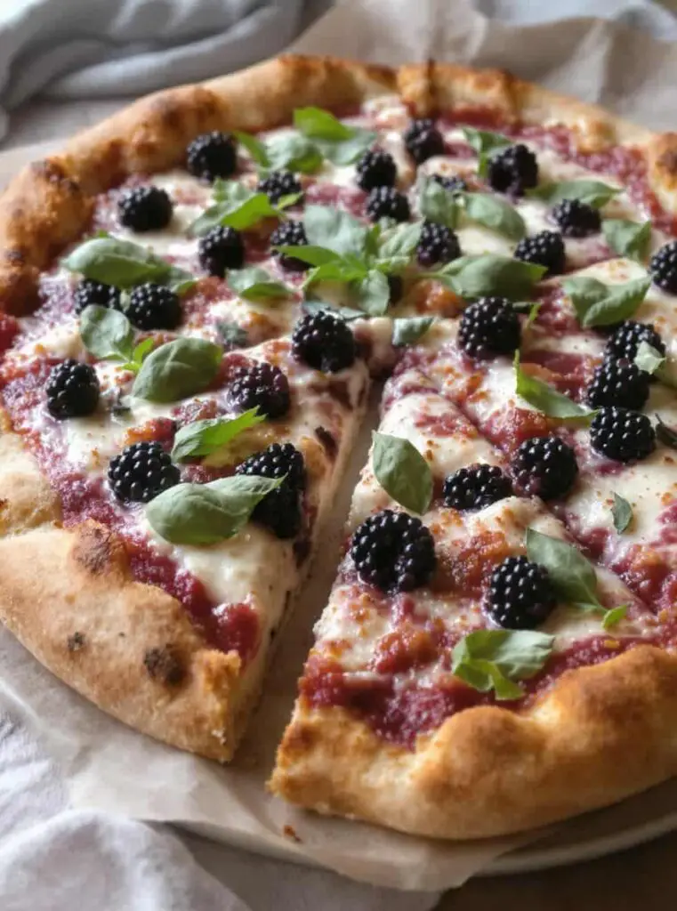 blackberry basil ricotta pizza