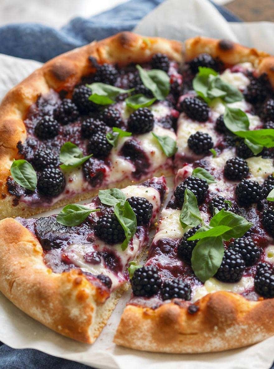 blackberry basil ricotta pizza
