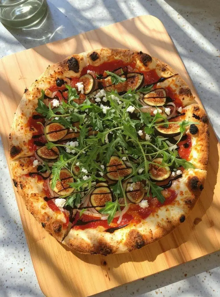 grilled fig and goat cheese pizza