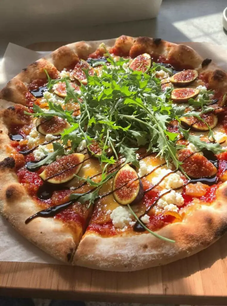grilled fig and goat cheese pizza