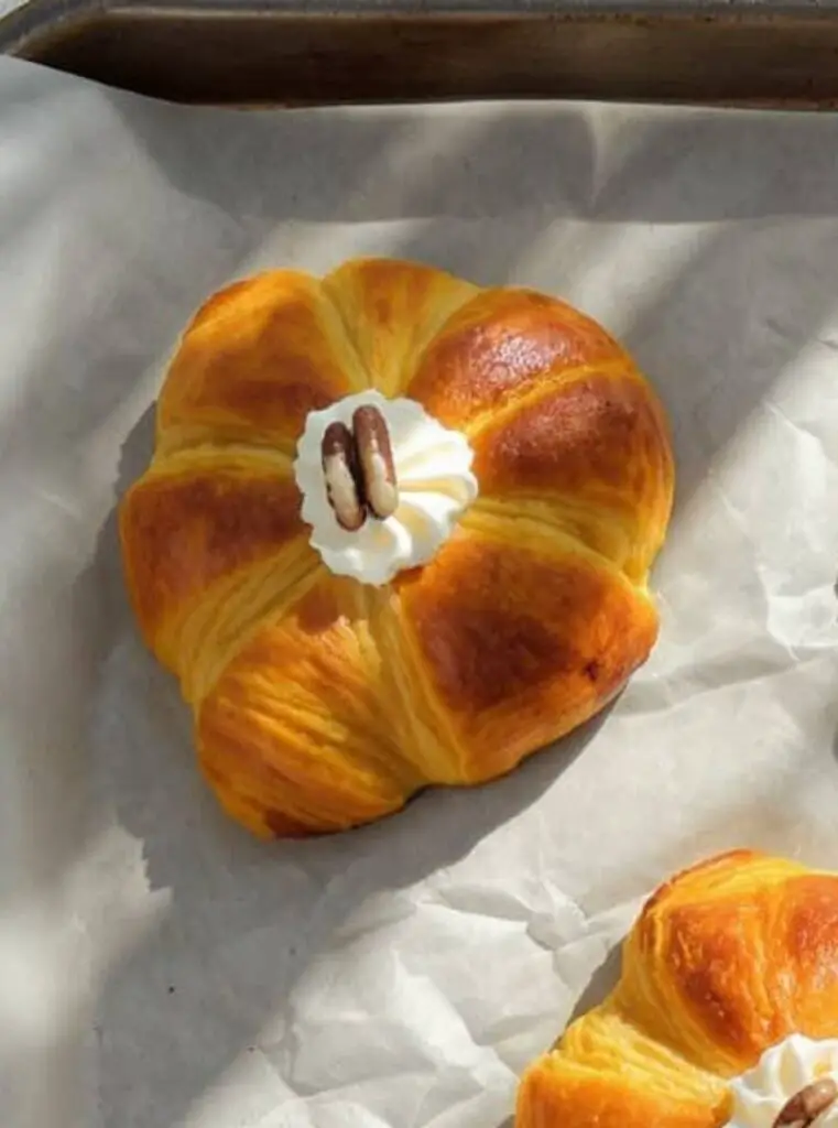 Cream-Filled Pumpkin Croissants