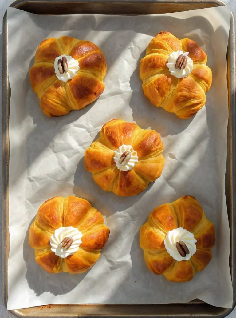 Cream-Filled Pumpkin Croissants