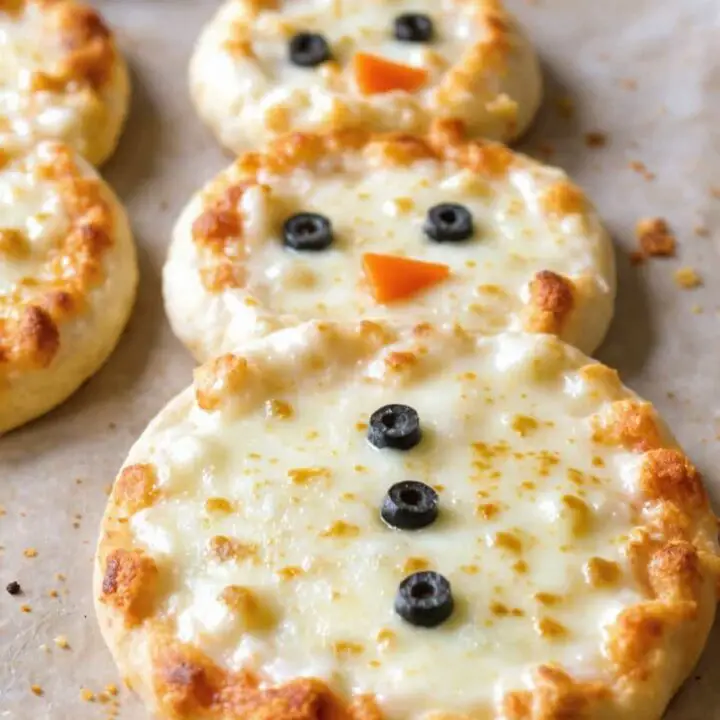 Mini Snowman Pizzas