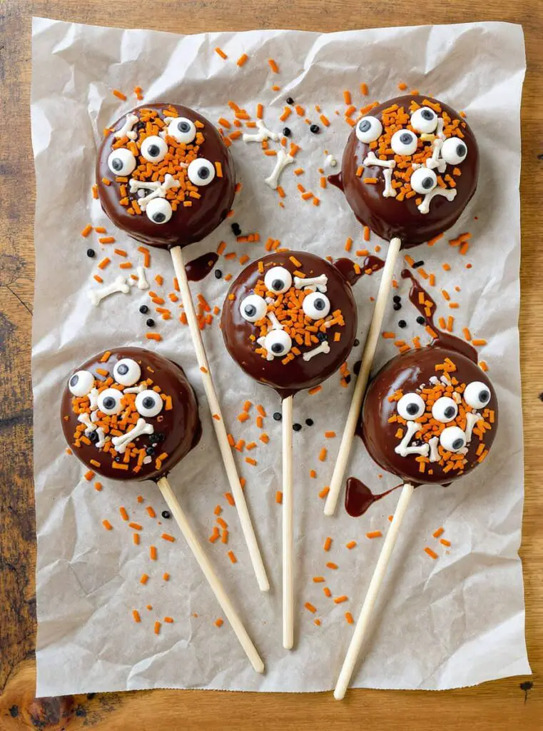 Spooky Chocolate Apple Pops