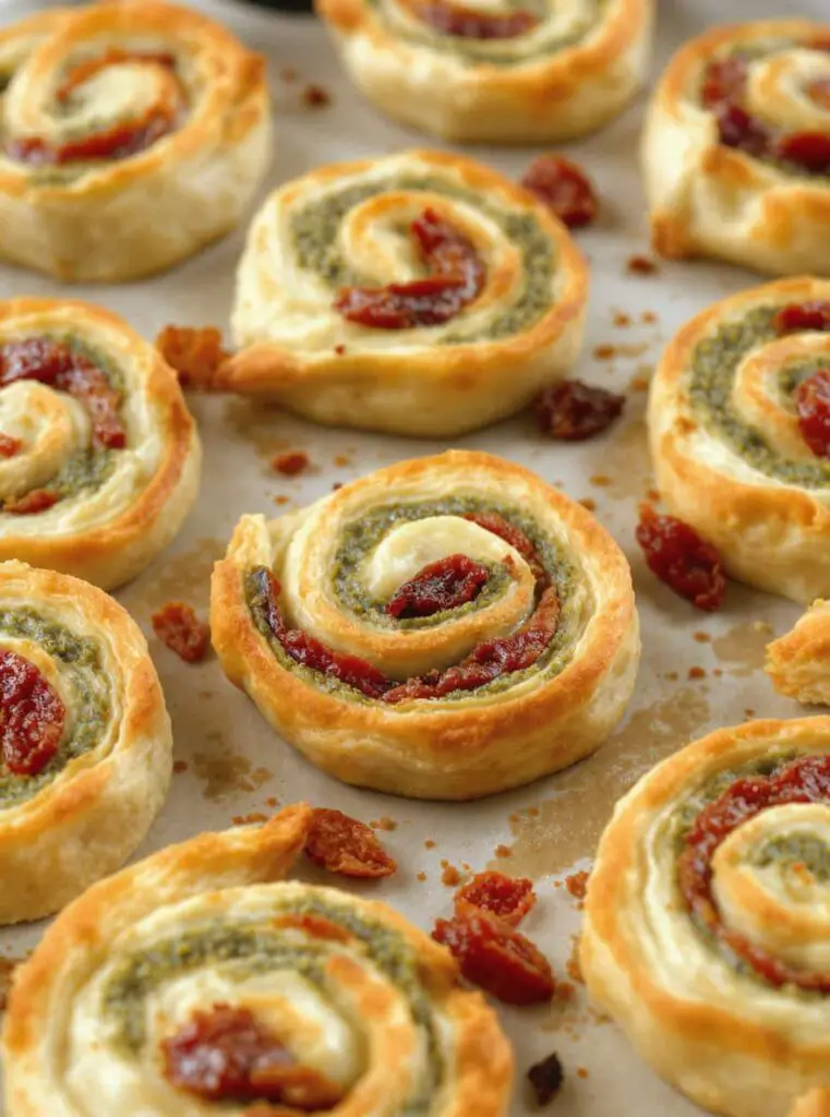 Pesto & Sun-Dried Tomato Pinwheels