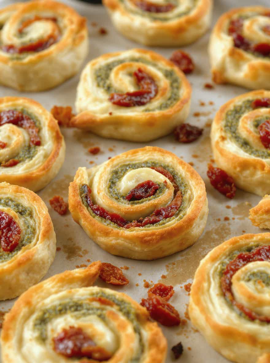 Pesto & Sun-Dried Tomato Pinwheels