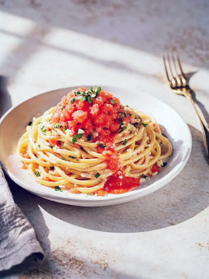 Coconut Lime Tomato Granita Pasta