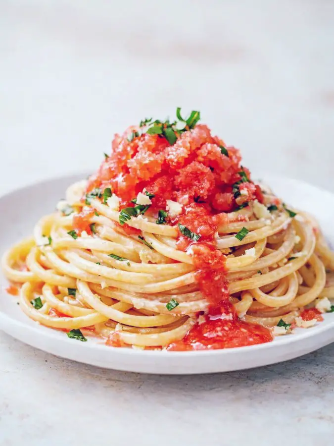 Coconut Lime Tomato Granita Pasta