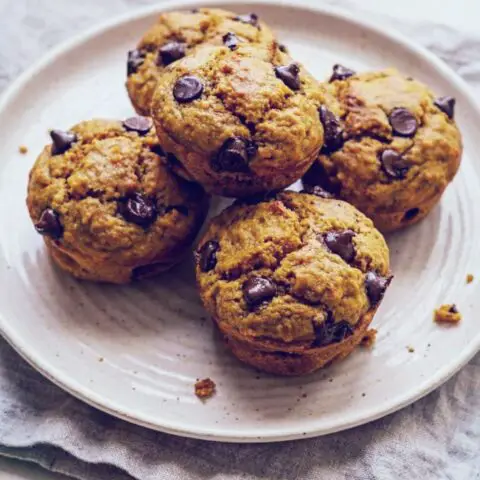 Healthy Pumpkin Chocolate Chip Muffins