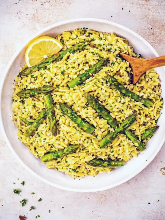 Lemon Asparagus Orzo