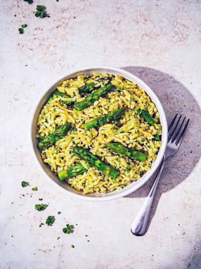 Lemon Asparagus Orzo